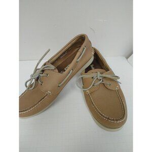 Sperry Top Sider Men's 7M Boat Shoes Light Brown Tan Leather 2 Eye Lace Up